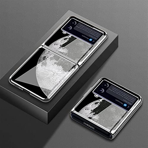 Schutzhülle für Samsung Galaxy Z FLIP 3 5G (2021), galvanisiertes Glas, Planeten-Handy-Haut, 360°-Schutz, Silber C von zimisu