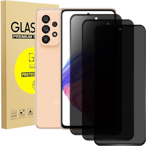 zonyee 3 Stück Sichtschutzfolie für Samsung Galaxy A53 5G/A52/A51 6.5", 9H Härte Anti-Spy Sichtschutz Schutzfolie Gehärtetes Glas Blickschutzfolie Displayschutzfolie [Anti Fingerabdruck und Kratzfest] von zonyee