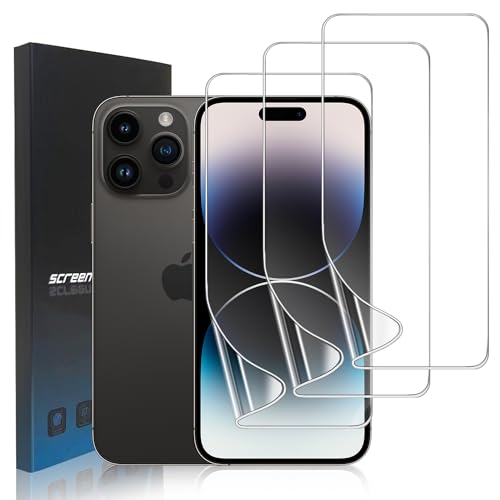 zonyee 3 Stück TPU Schutzfolie Kompatibel mit iPhone 14 Pro, Klar HD Weiche TPU Folie Displayschutzfolie für iPhone 14 Pro - Hohe Empfindlichkeit, Kratzfest, Anti-Öl, Anti-Blasen von zonyee