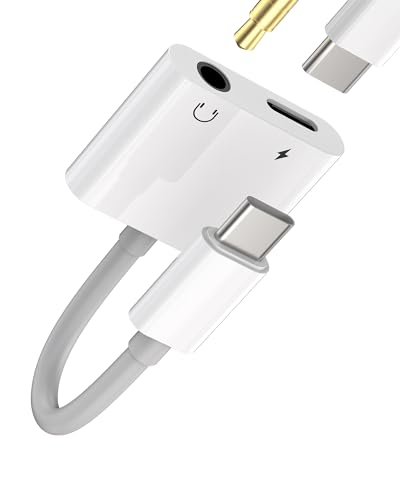 Adapter USB C Jack Kopfhörer für Apple iPhone15 Pro Max Plus für iPad 10, Air4/5, Mini6, Pro 12.9 kompatibel mit Samsung 3,5 Kopfhörer Aux Splitter Typ C Ladegerät Schnellladung Kabelanschluss von zoyuzan