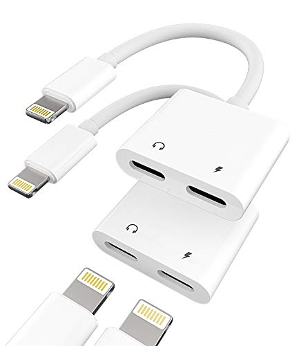 Adapter für iPhone Kopfhörer Jack Lightning 2Pack Kopfhörer Dongle Mikrofon für Apple 14 13 12 11 Pro Max für iPad Mini AUX-Kabel AUX-Kabel AUX-Ladegerät Zubehör Kopfhörer Aufladung Audio Anschluss von zoyuzan