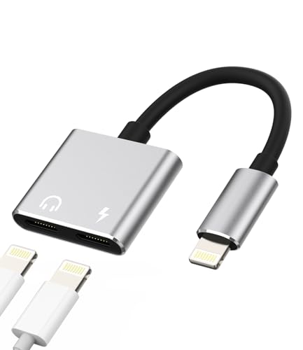 Audio Adapter Kopfhörer Jack Lightning (2in1) Ladegerät Mikrofon Kopfhörer Zubehör Aux Kabel Auxiliar Auto Dongle Ladestecker für iPhone für Apple 14 13 12 11 Pro Max für iPad Air Mini von zoyuzan