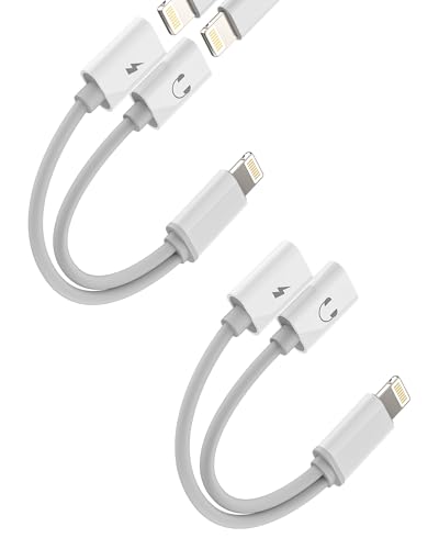 Jack Lightning Adapter für iPhone (2 Pack) Kopfhörer Ladegerät Dongle Audio Mikrofon Kopfhörer Zubehör für Apple 14 13 12 Pro Max für iPad Kabel Aux Auto Kopfhörer Kopfhörer Zoyuzan von zoyuzan