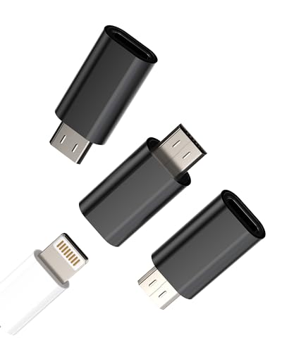 Lightning Klinke auf Micro USB Stecker Adapter(3 Stück)für iPhone Kabel Buchse Zu USB-micro Männlich Charging Android Handy Ladegerät Zubehör Data Sync Converter für Samsung Galaxy S6 Edge+ S7 Active von zoyuzan