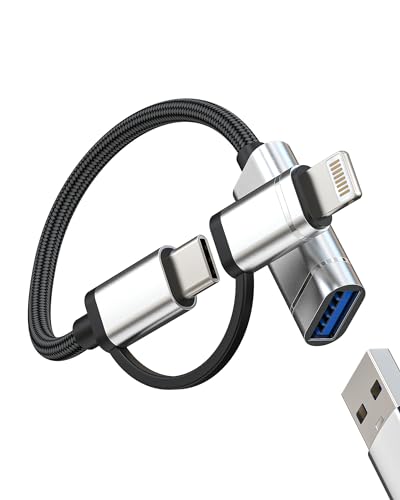 Lightning USB C OTG Adapter für Apple iPhone 15 für iPad USB Stick Kabel Kamera Buchse Stecker Camera Digitalkamera Kartenleser Klinke Kompatibel für Samsung Type-c 3.0 Adaptateur Anschluss Car Hub von zoyuzan