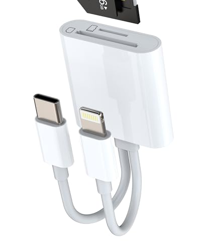 Typ C Lightning zu SD/Micro SD Kartenleser Adapter USB-C für Apple für iPhone 15 Pro MAX Plus für iPad MacBook Air Kompatibel mit Samsung Kartenleser Compact Flash Connector Memory Stick Kabel von zoyuzan