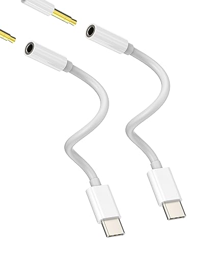 USB-C-Buchse auf 3,5-mm Kopfhörer Adapter (2 Stück) Headset-Adapter Kopfhörer USB-C-Audio-Buchse kompatibel mit Samsung Galaxy für Apple für iPhone 15 Pro Max Plus für iPad Air Mini Kabel von zoyuzan