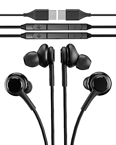 USB-C-Kopfhörer, kabelgebunden, 2 Stück, Typ C, Klinkenstecker, Gaming, Ohrhörer, Sport, Audio, mit Kabel, Freisprecheinrichtung, Musik, Headphones, kompatibel mit Samsung Xiaomi Redmi von zoyuzan