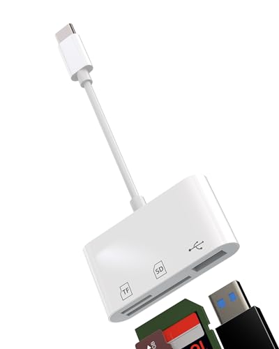 USB-C auf Micro USB SD Kartenleser 3-in-1 für Apple für iPhone 15 Pro Max, für iPad, MacBook Air, kompatibel mit Samsung und USB-C Geräten von zoyuzan