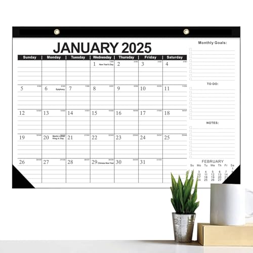 2025 Wandkalender Planer, Hell Flipping Wandkalender Schwarz und Weiß 2025-2026 Kalender Modern Hell Wandkalender Einfacher Wandplaner für Büros Schule von zwxqe