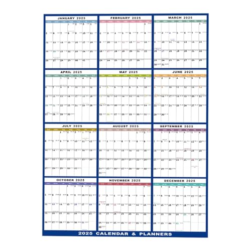 Dekorativer Wandkalender, Monatsplaner, inspirierender Kalender, Familienorganizer, farbenfrohes Kalenderdesign, Business-Wandkalender, Jahresplaner 2025, visueller Kalender von zwxqe